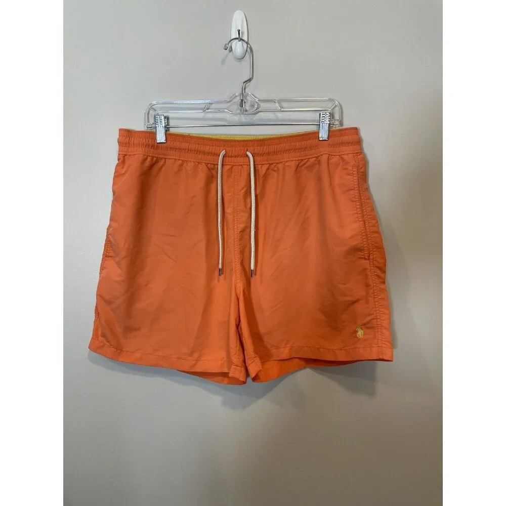 Polo Ralph Lauren Orange Swim Trunks Beachwear Summer Men's Size XL Drawstring‎